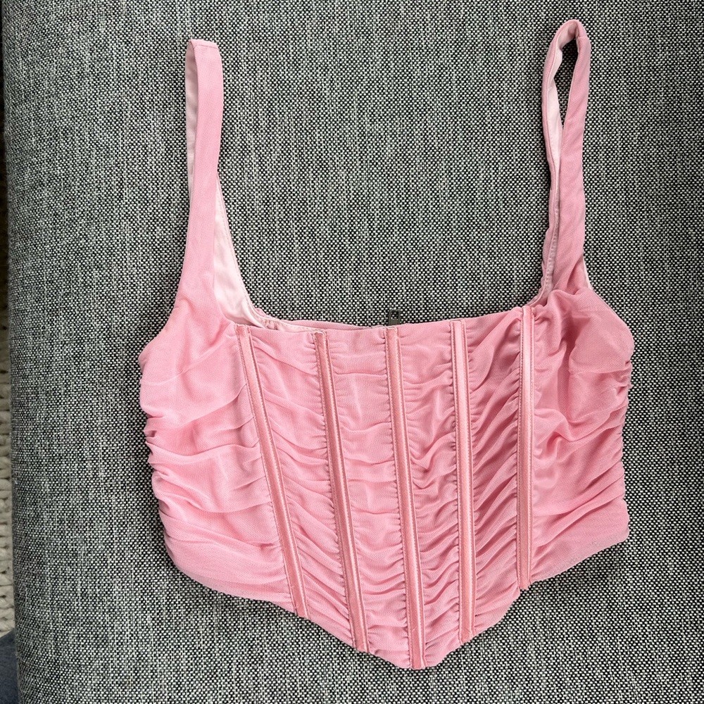 white fox boutique corset top PINK